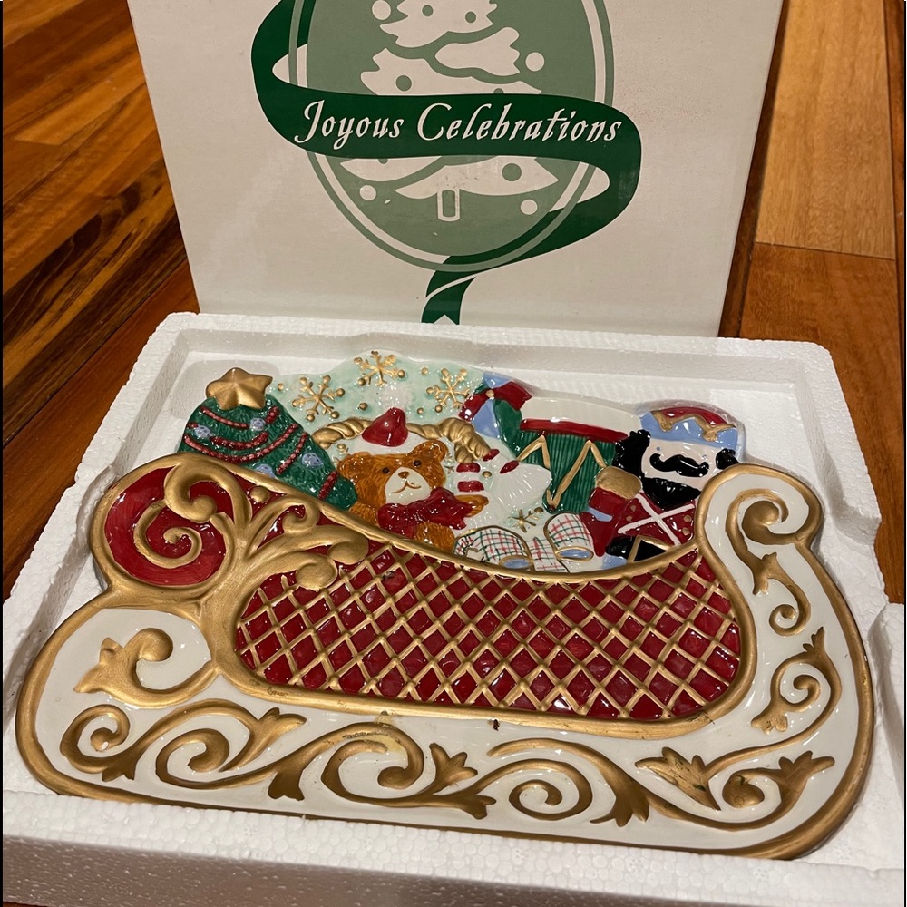 NIB Christmas Cookie Plate